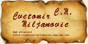 Cvetomir Miljanović vizit kartica